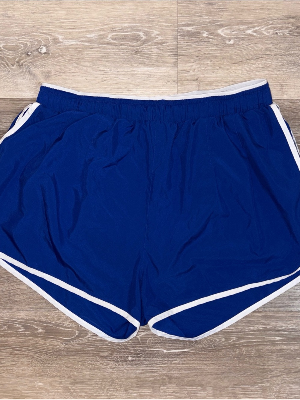 Fabletics Heritage Dolphin Cobalt Blue Athletic Shorts with White Trim Women Lg